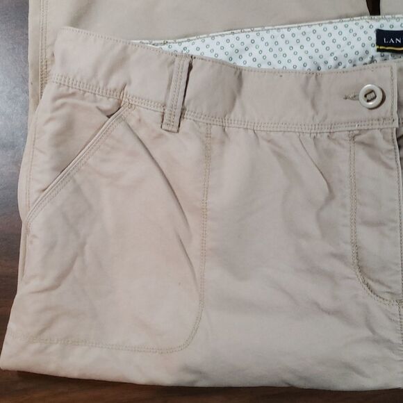 Land's End Khaki Flannel Lined Cargo Pants 24W‎ - Picture 2 of 16